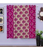 A Magenta Polyester Punching Printed Window Curtain