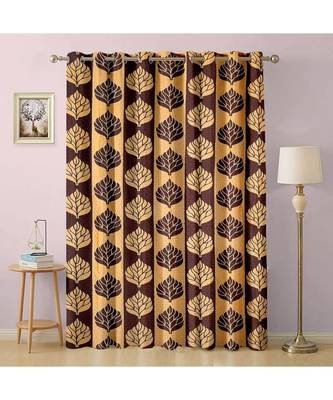 A Coffee Polyester Punching Printed Window Curtain 1