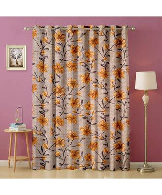 A Cream Polyester Punching Printed Window Curtain 1