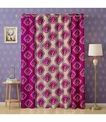 A Magenta Polyester Punching Printed Window Curtain