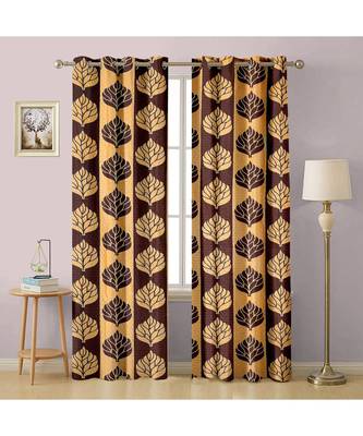 A Coffee Polyester Punching Printed Window Curtain 1