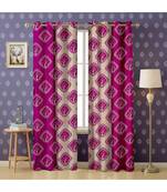 A Magenta Polyester Punching Printed Window Curtain
