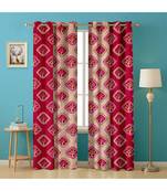 A Red Polyester Punching Printed Window Curtain