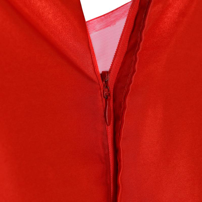Red gown with sequence on chest