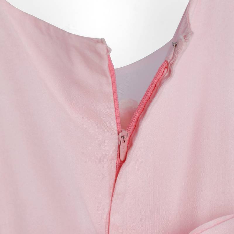 Pink Cow girls party gown embellished with hand made flowers