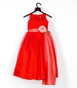 Red gown with flower on waist