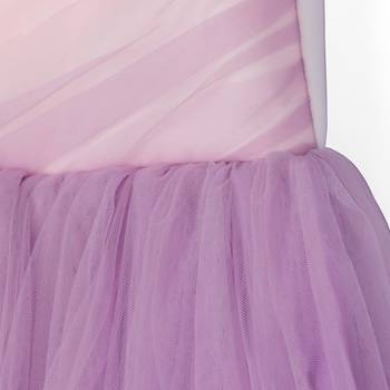 Pink cow stylish embroidered flared party gown -Lilac 6