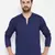 Blue plain cotton men-kurtas