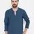 Blue plain cotton men-kurtas