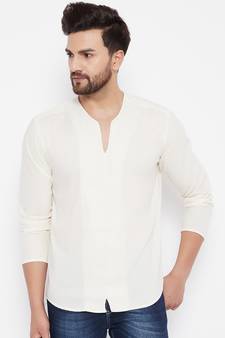 White woven cotton men-kurtas