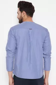 Blue plain cotton men-kurtas