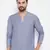 Grey plain cotton men-kurtas
