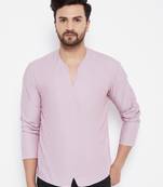 Pink woven cotton men-kurtas