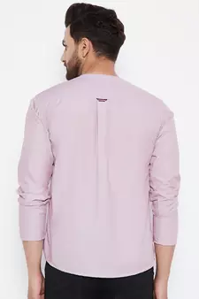 Pink woven cotton men-kurtas