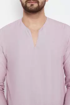 Pink woven cotton men-kurtas