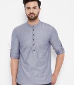 Grey plain viscose rayon men-kurtas
