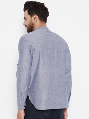Grey plain viscose rayon men-kurtas 4