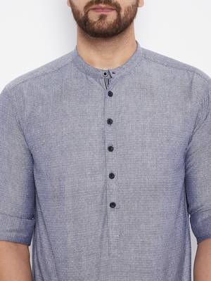 Grey plain viscose rayon men-kurtas 5
