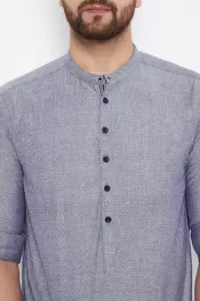 Grey plain viscose rayon men-kurtas