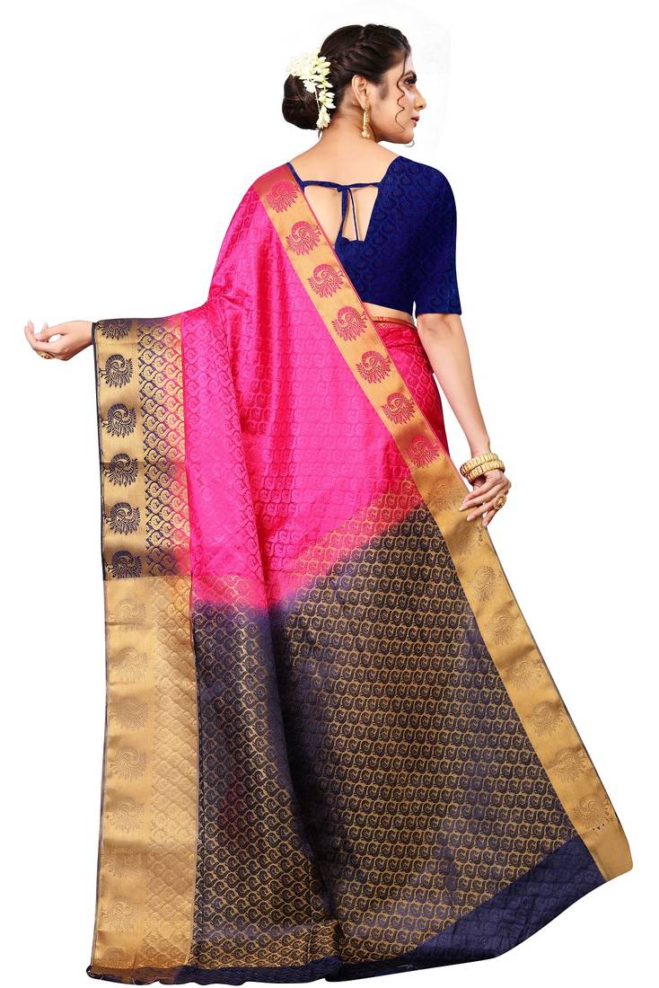 Pink Colour Soft Silk Saree With Blouse