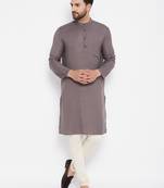 Grey plain viscose rayon men-kurtas