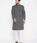 Black plain viscose rayon men-kurtas