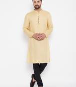 Gold woven viscose rayon men-kurtas