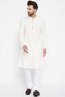 White woven cotton men-kurtas