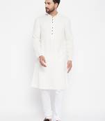 White woven cotton men-kurtas