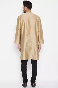 Gold woven dupion silk men-kurtas