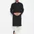 Black plain linen men-kurtas