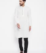 White woven dupion silk men-kurtas