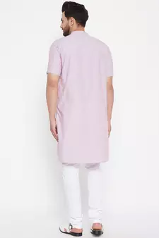 Pink plain viscose rayon men-kurtas