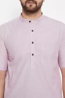 Pink plain viscose rayon men-kurtas