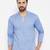 Blue plain cotton men-kurtas