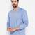 Blue plain cotton men-kurtas