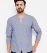 Grey plain cotton men-kurtas