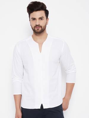 White plain cotton men-kurtas 1