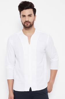 White plain cotton men-kurtas