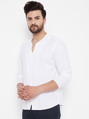 White plain cotton men-kurtas 3