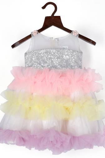 Unicorn frilly multicolour dress