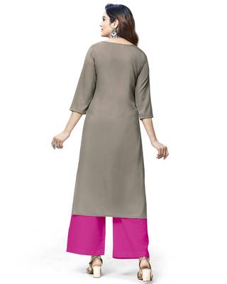Grey embroidered cotton ethnic-kurtis 2