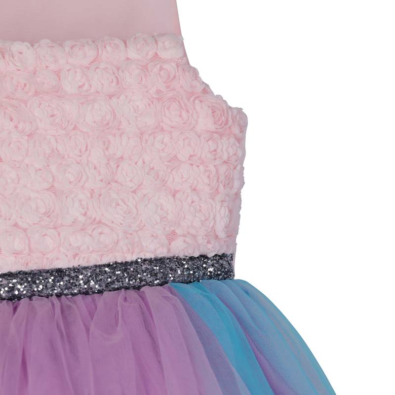 Pink Cow girls layered dress 