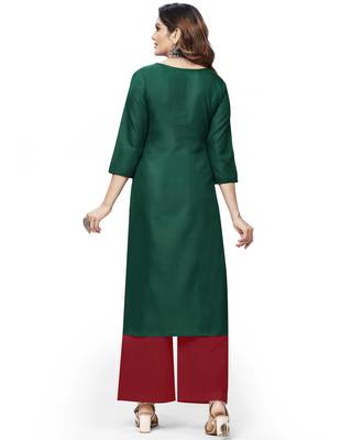 Green embroidered cotton ethnic-kurtis 2