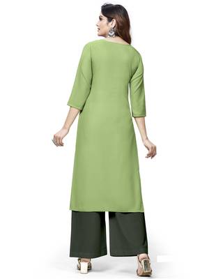 Green embroidered cotton ethnic-kurtis 2