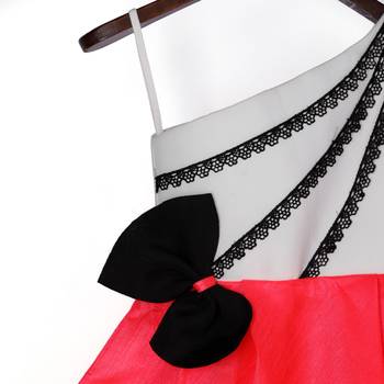 Pink Cow girls one shoulder dress  3