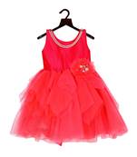 Pink dress with flower on waist