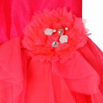 Pink dress with flower on waist 2