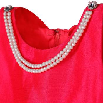 Pink dress with flower on waist 3