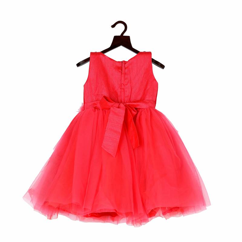 Pink dress with flower on waist